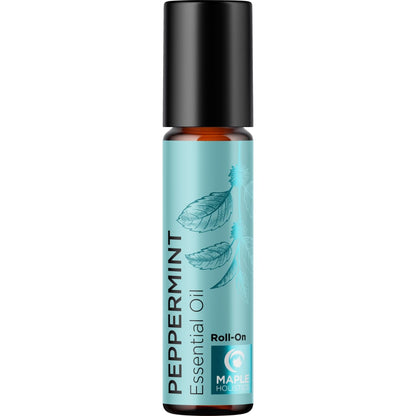 Peppermint Oil Roll On – Pure Peppermint Rollerball Essential Oil for Headaches, Focus & Energy | Maple Holistics