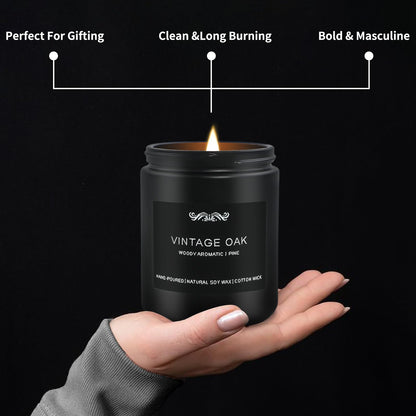 6-Pack Men's Aromatherapy Candles Gift Set - 42 oz, 300-Hour Long-Lasting Scent