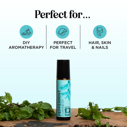 Peppermint Oil Roll-On | Pure Peppermint Rollerball for Headaches (2 Pack)