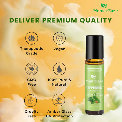 Peppermint Essential Oil Roll-On – Migraine Relief, Skin Nourishing (10ml)