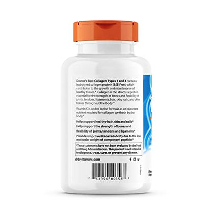 Doctor's Best Collagen Types 1 & 3 with Peptan – 1000 mg per Tablet, 540 Tablets, Non-GMO, Gluten Free, Soy Free