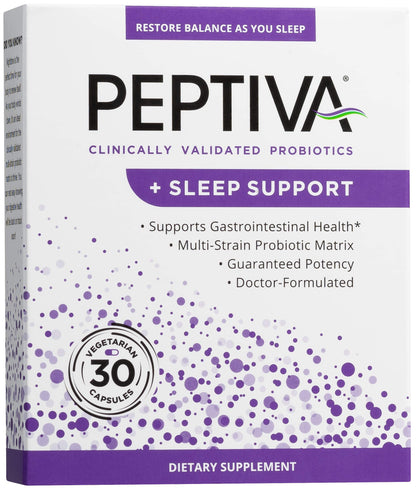Peptiva 26B CFU Probiotic + Sleep Support – Clinically Validated Multi-Strain (30 Count)