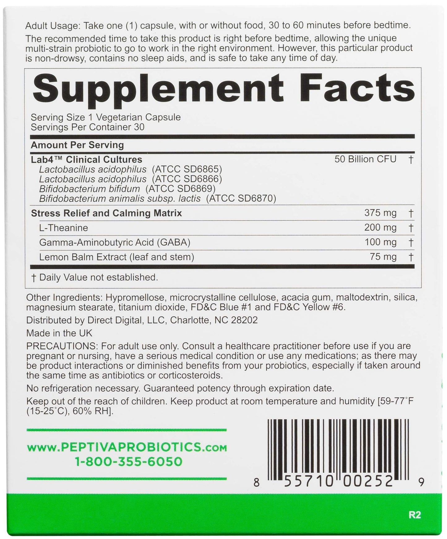 Peptiva Advanced 50 Billion CFU Probiotic – Digestive Relief & Clinically Validated Probiotic, 30ct