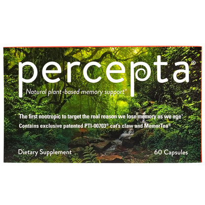 Percepta Plant-Based Memory Support – Natural Nootropic Brain Booster | 30 Day Supply
