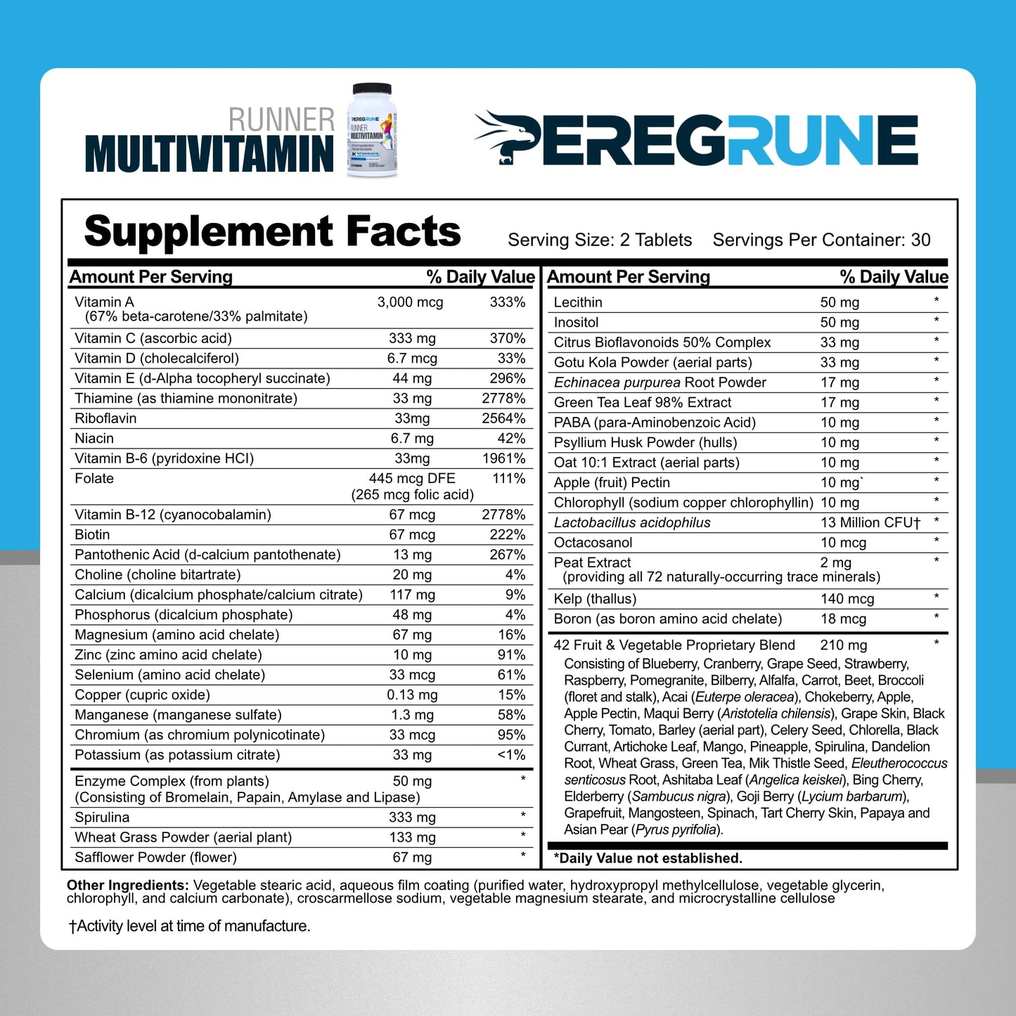 PEREGRUNE Runner Multivitamin & Omega-3 Bundle | Energy, Endurance & Joint Support for Runners