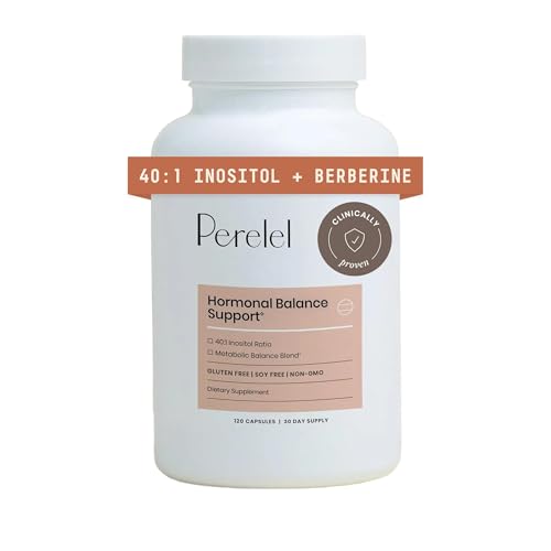 Perelel Hormone Balance Support – Myo/D-Chiro Inositol 40:1 with Berberine, DIM & ALA | 120 Capsules