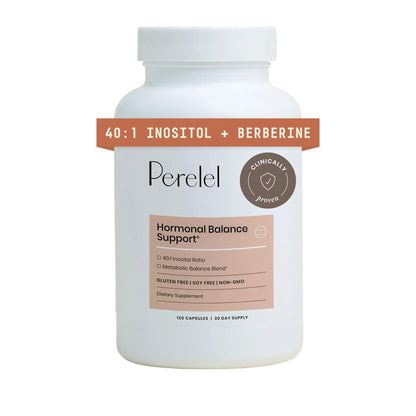 Perelel Hormone Balance Support – Myo/D-Chiro Inositol 40:1 with Berberine, DIM & ALA | 120 Capsules