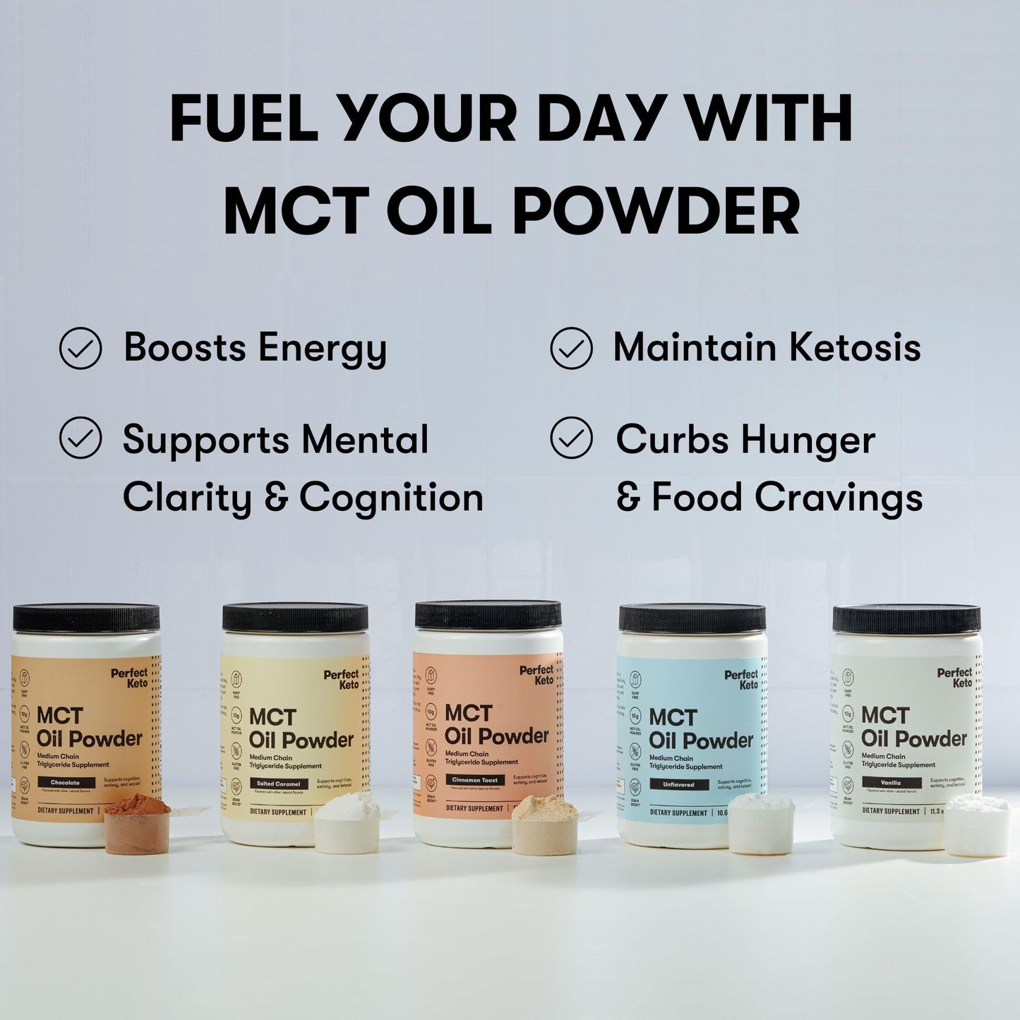 Perfect Keto 7g MCT Oil Powder – Salted Caramel Non-Dairy Keto Coffee Creamer, 30 Servings