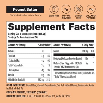 Perfect Keto Collagen Peptides with MCT Oil – Grass-Fed, Low Carb, Keto Coffee Creamer