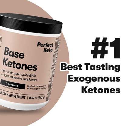 Perfect Keto Exogenous Ketones Powder – BHB Salts for Ketosis, Fasting & Hydration (Chocolate, 8.57 oz)