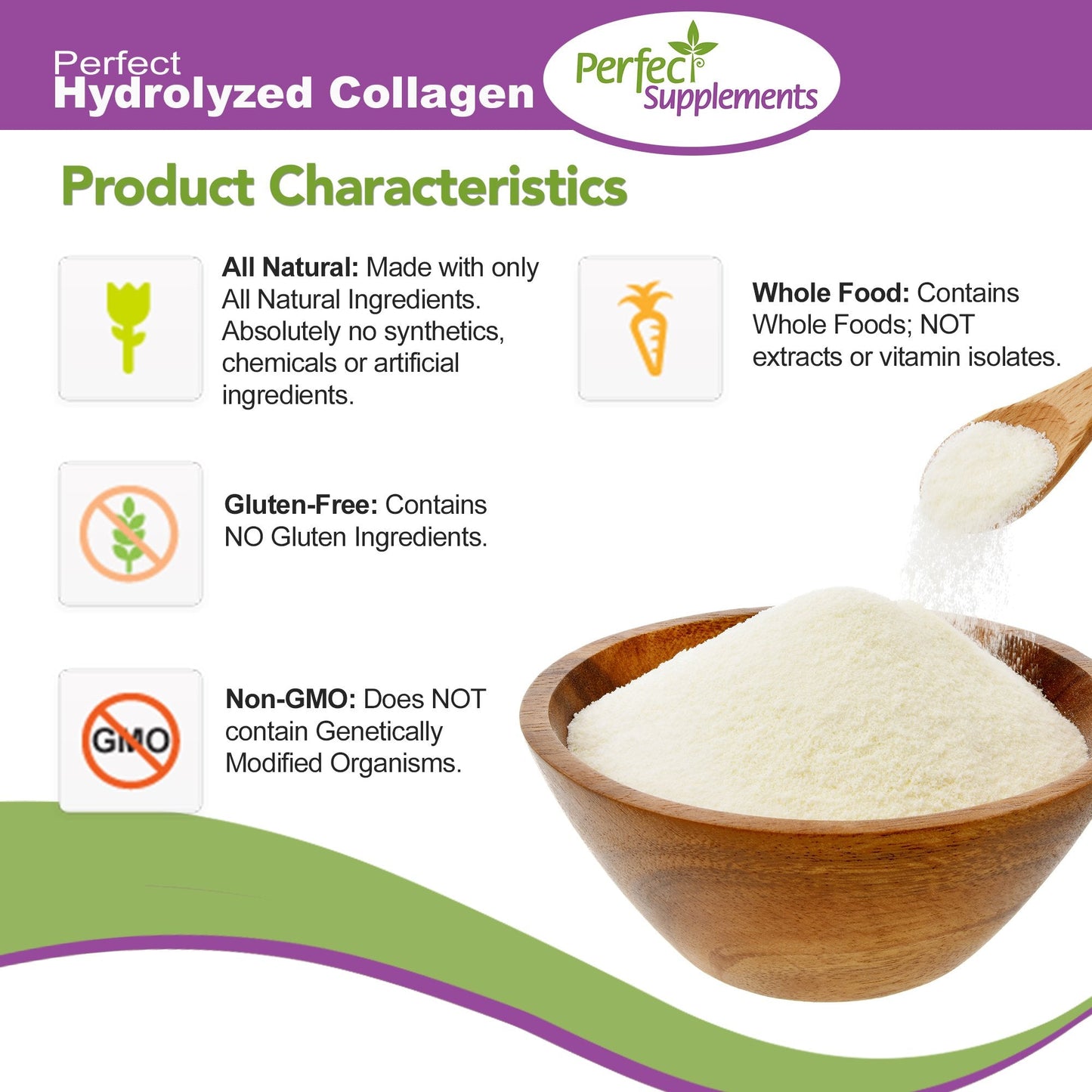 Perfect Hydrolyzed Collagen Powder 660g – All Natural, Brazilian Pasture Raised – 2 Pack | Perfect Supplements