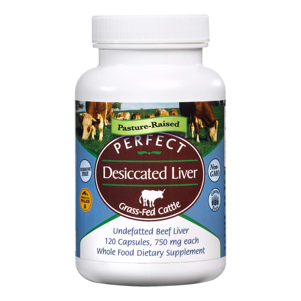 Perfect Supplements Desiccated Liver – 120 Capsules – Undefatted Beef Liver – Grass-Fed Argentinean Cattle – 2 Pack