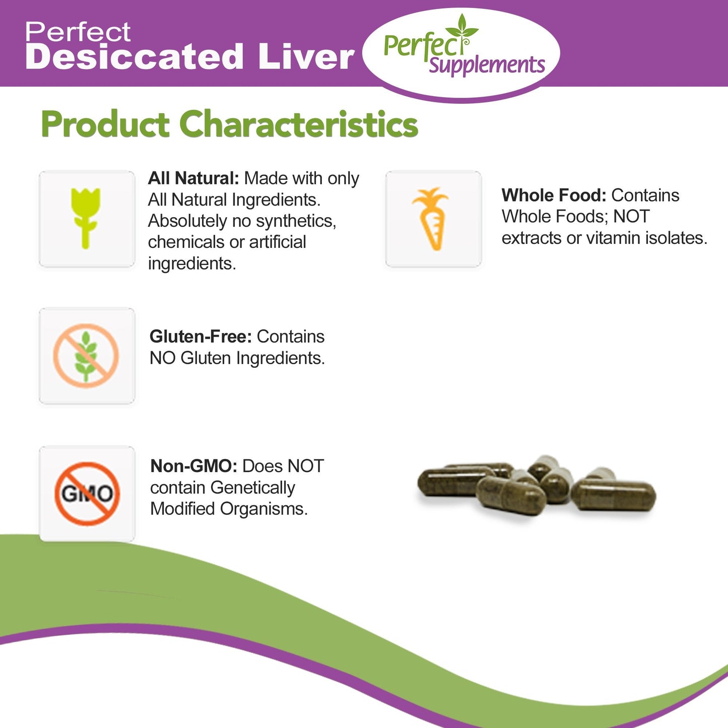 Perfect Supplements Desiccated Liver – 120 Capsules – Undefatted Beef Liver – Grass-Fed Argentinean Cattle – 2 Pack