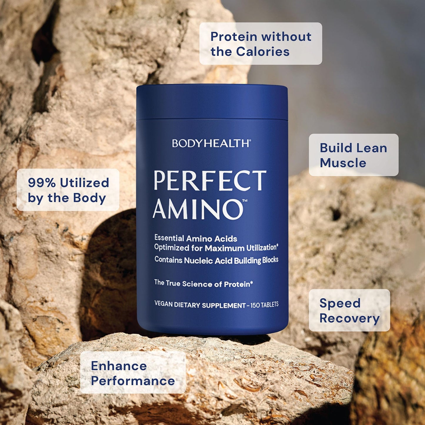 BodyHealth PerfectAmino | Essential Amino Acids with BCAAs for Muscle Recovery & Strength (600 ct)