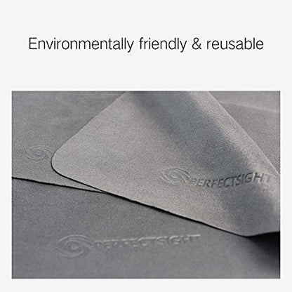 PERFECTSIGHT Microfiber Cleaning Cloth - 6 Pack | Eyeglass Lens Cleaner 5.7x6.7 in | Safe for All Coated Lenses