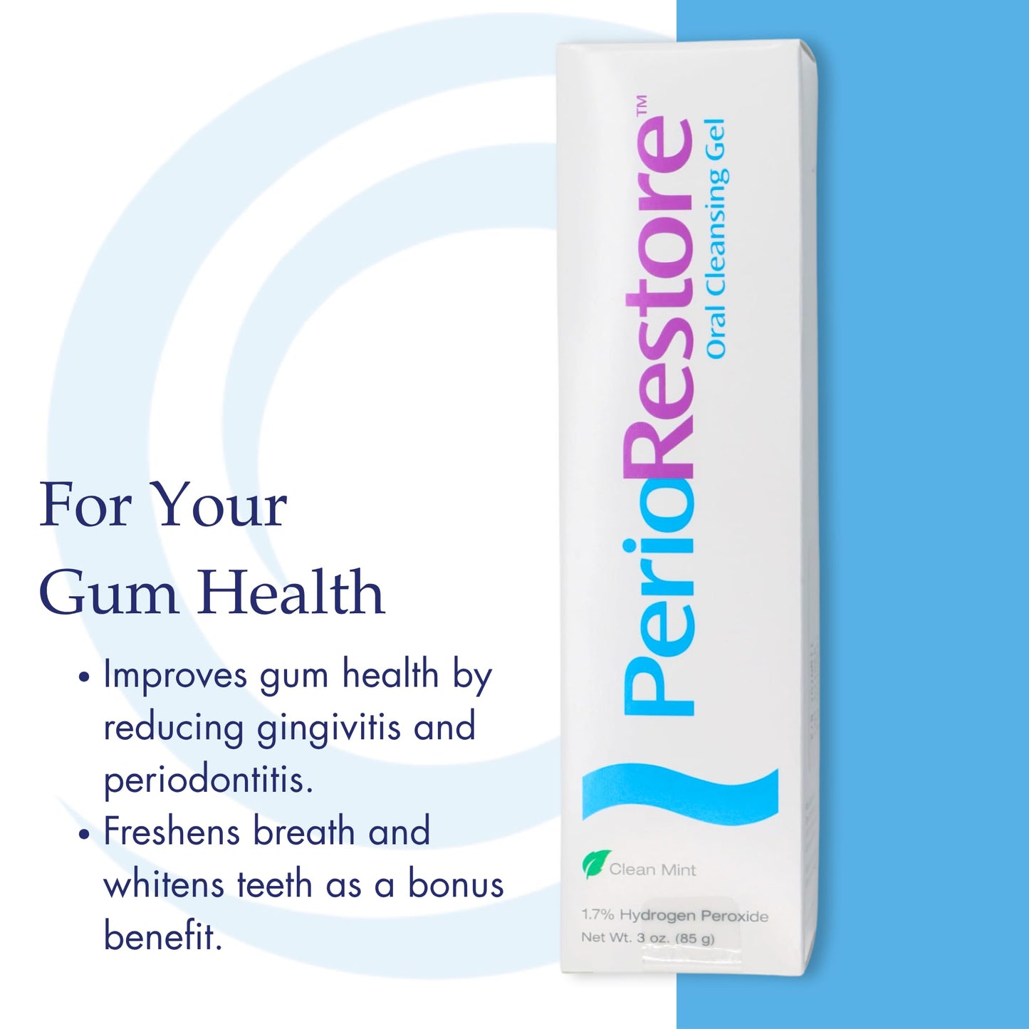 Perio Restore Gel 3 oz – 1.7% Hydrogen Peroxide Oral Cleansing Gel, Mint