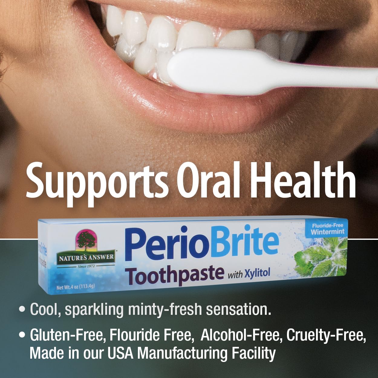 Nature's Answer PerioBrite Whitening Toothpaste – Gluten-Free, Fluoride-Free, Soy-Free & Vegetarian | Cruelty-Free