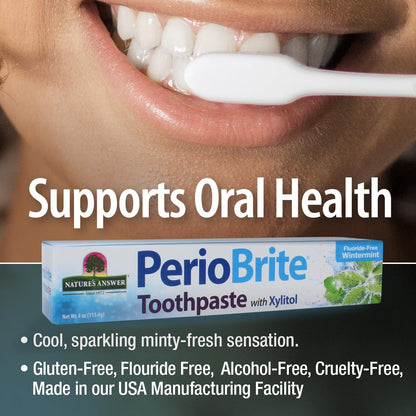 Nature's Answer PerioBrite Whitening Toothpaste – Gluten-Free, Fluoride-Free, Soy-Free & Vegetarian | Cruelty-Free