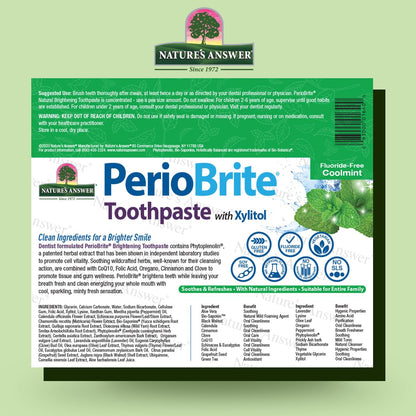 Nature's Answer PerioBrite Toothpaste Cool Mint Pack of 6 – For Sensitive Teeth | Whitens Teeth & Freshens Breath