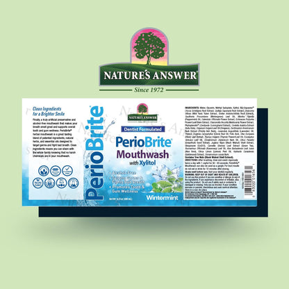 Nature's Answer PerioBrite Wintermint Mouthwash - Fluoride-Free, 16oz (2 Pack)