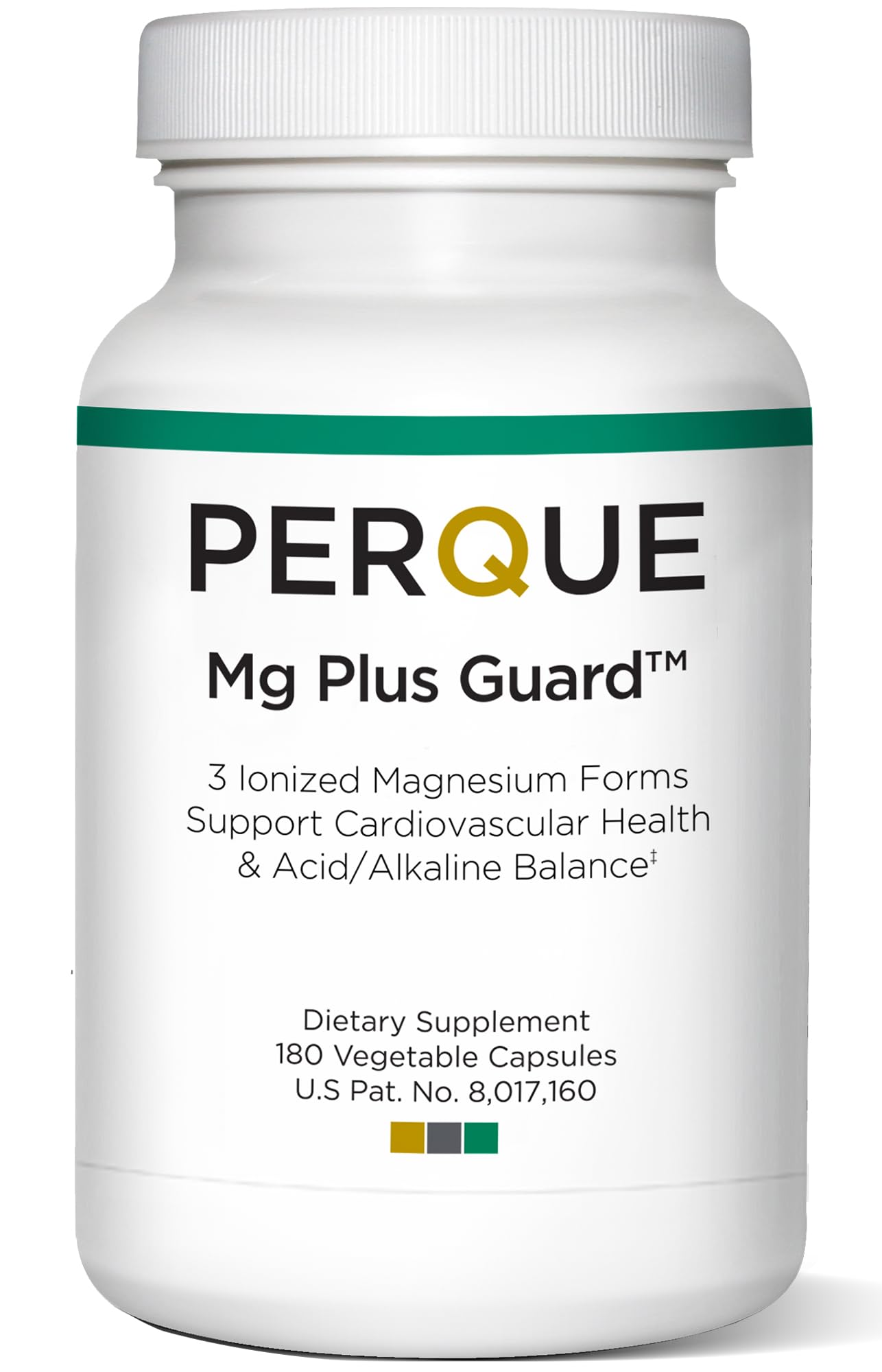 PERQUE Mg Plus Guard — High-Absorption Magnesium Glycinate, 180 Veg Capsules