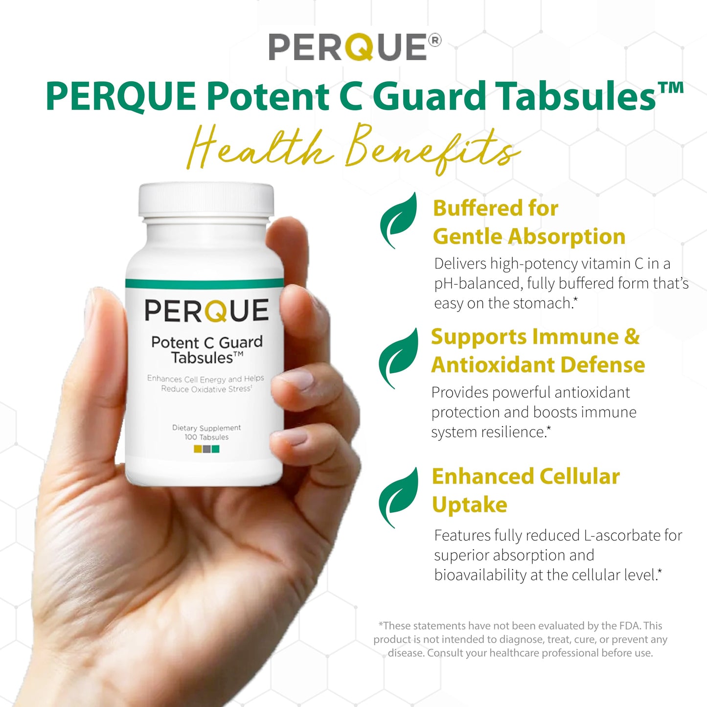 Perque Potent C Guard 1000 mg, 100 Count – Vitamin C Supplement