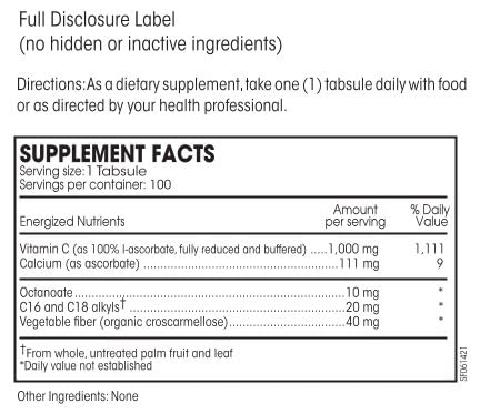 Perque Potent C Guard 1000 mg, 100 Count – Vitamin C Supplement