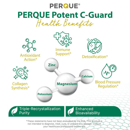 PERQUE Buffered Vitamin C Ascorbate Powder - pH Balanced, Vegetarian, Allergen-Free - 16 oz