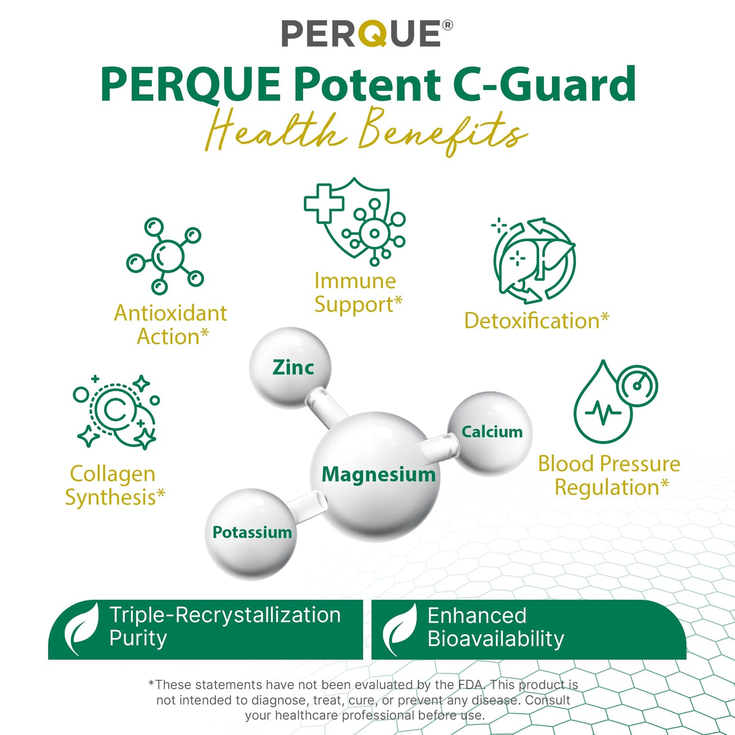 PERQUE Buffered Vitamin C Ascorbate Powder - pH Balanced, Vegetarian, Allergen-Free - 16 oz