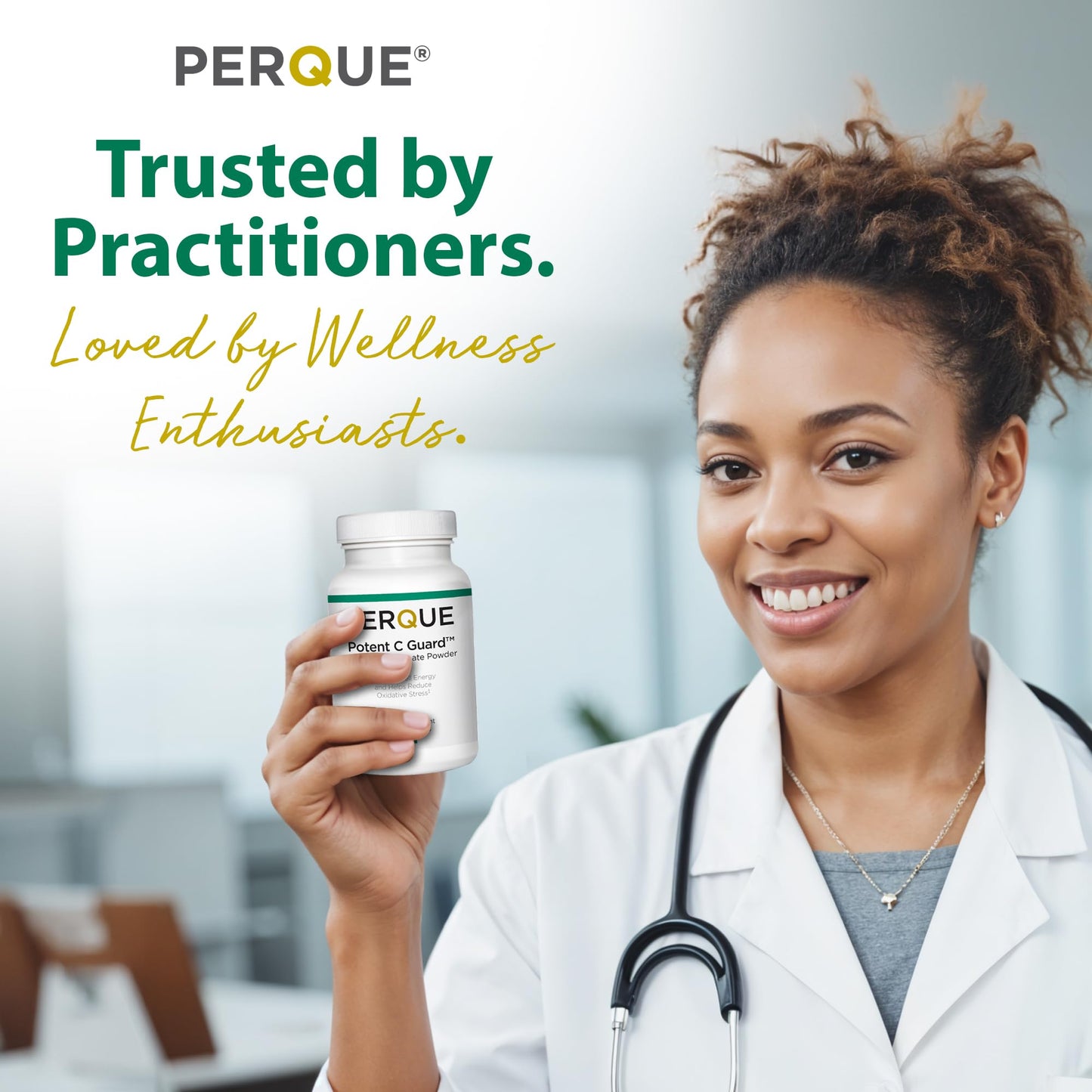 PERQUE Buffered Vitamin C Ascorbate Powder - pH Balanced, Vegetarian, Allergen-Free - 16 oz