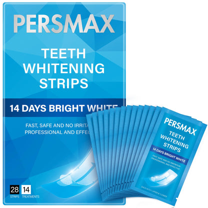 PERSMAX Teeth Whitening Strips for Sensitive Teeth - 14 Treatments, 28 Strips