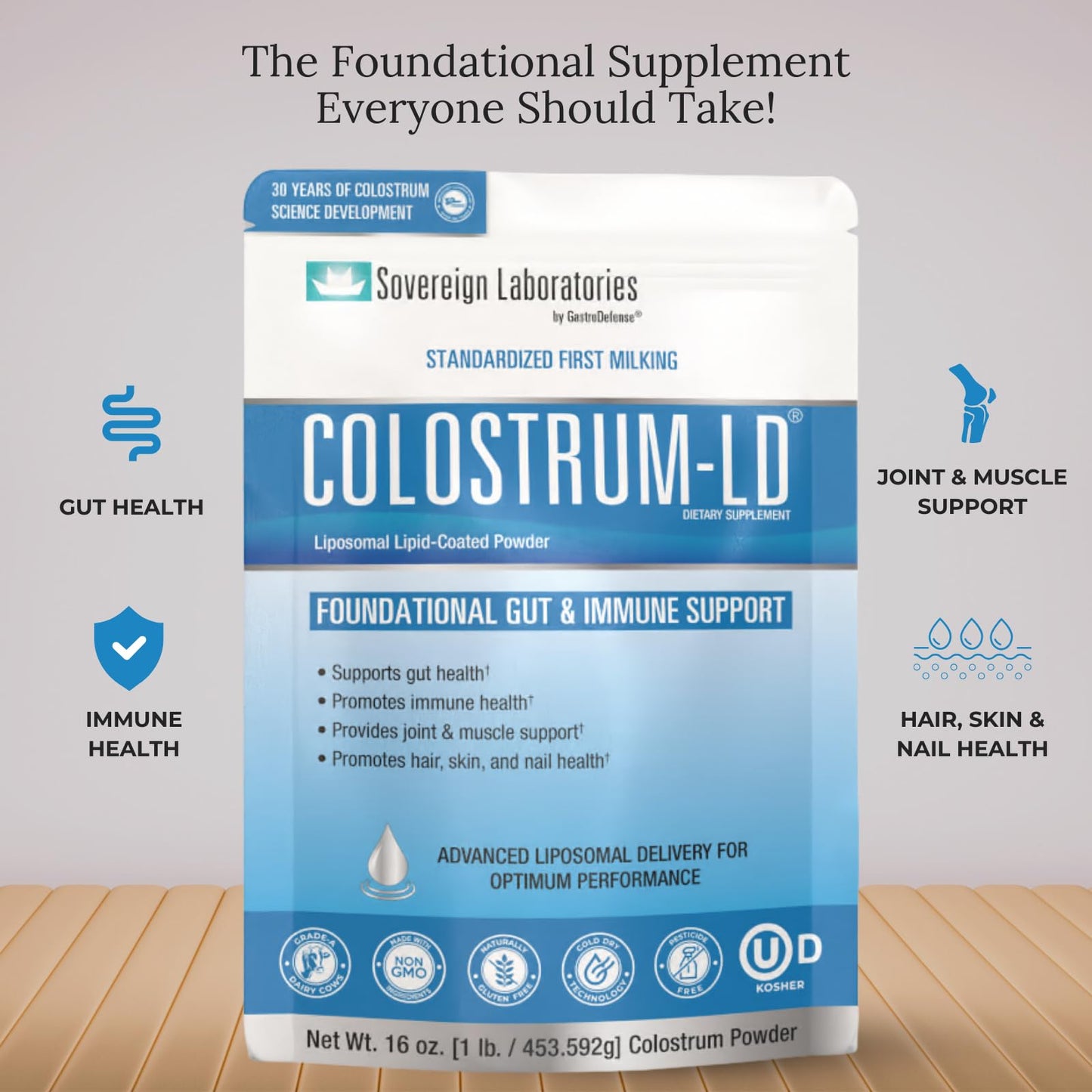 Sovereign Laboratories Colostrum-LD Liposomal Delivery Powder – 90 Servings