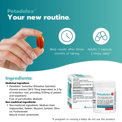 Petadolex Migraine Relief Capsules – PA-Free Butterbur 75 mg for Migraine Prevention