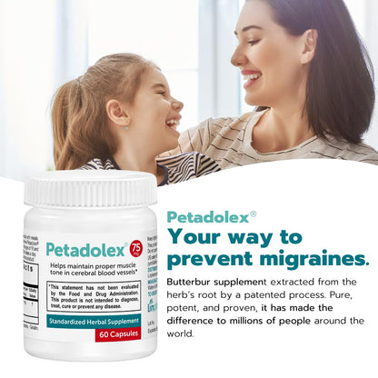 Petadolex Migraine Relief Capsules – PA-Free Butterbur 75 mg for Migraine Prevention