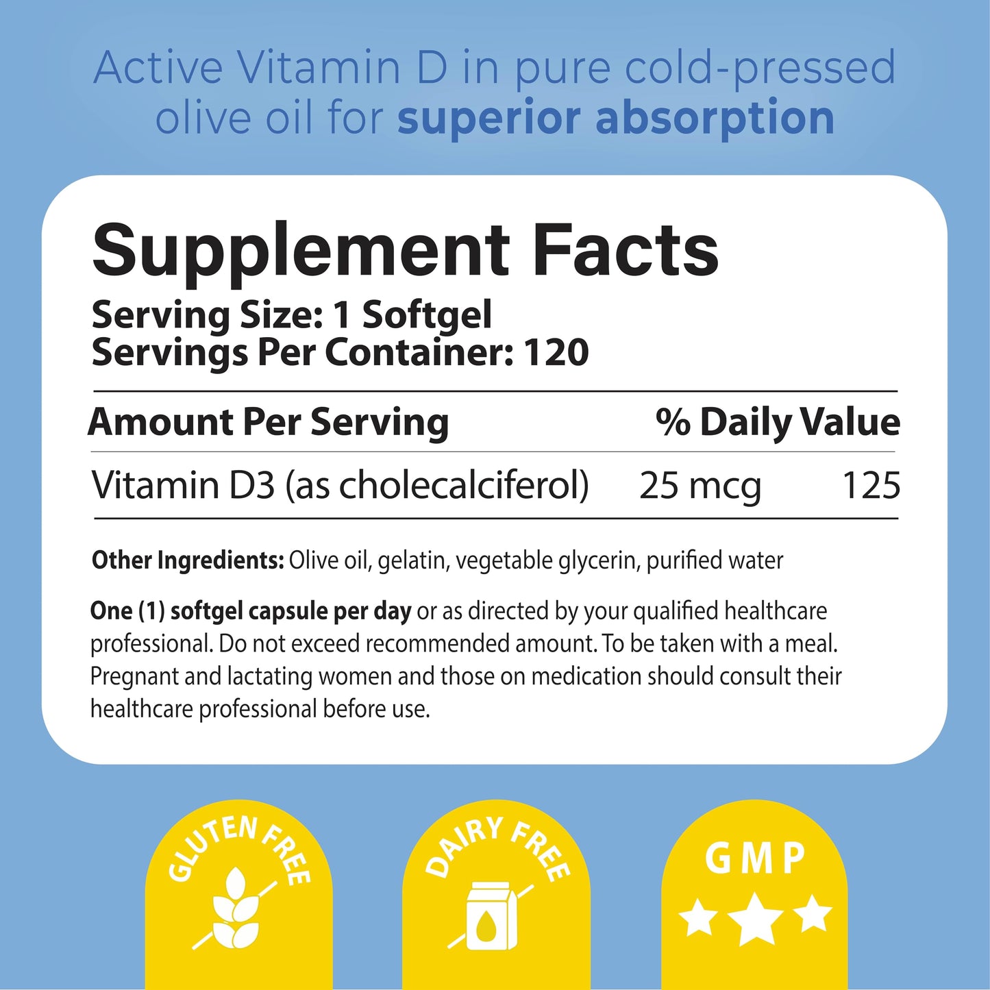 Pharma Nord D-Pearls Vitamin D3 25 mcg (1000 IU) – 120 Softgels