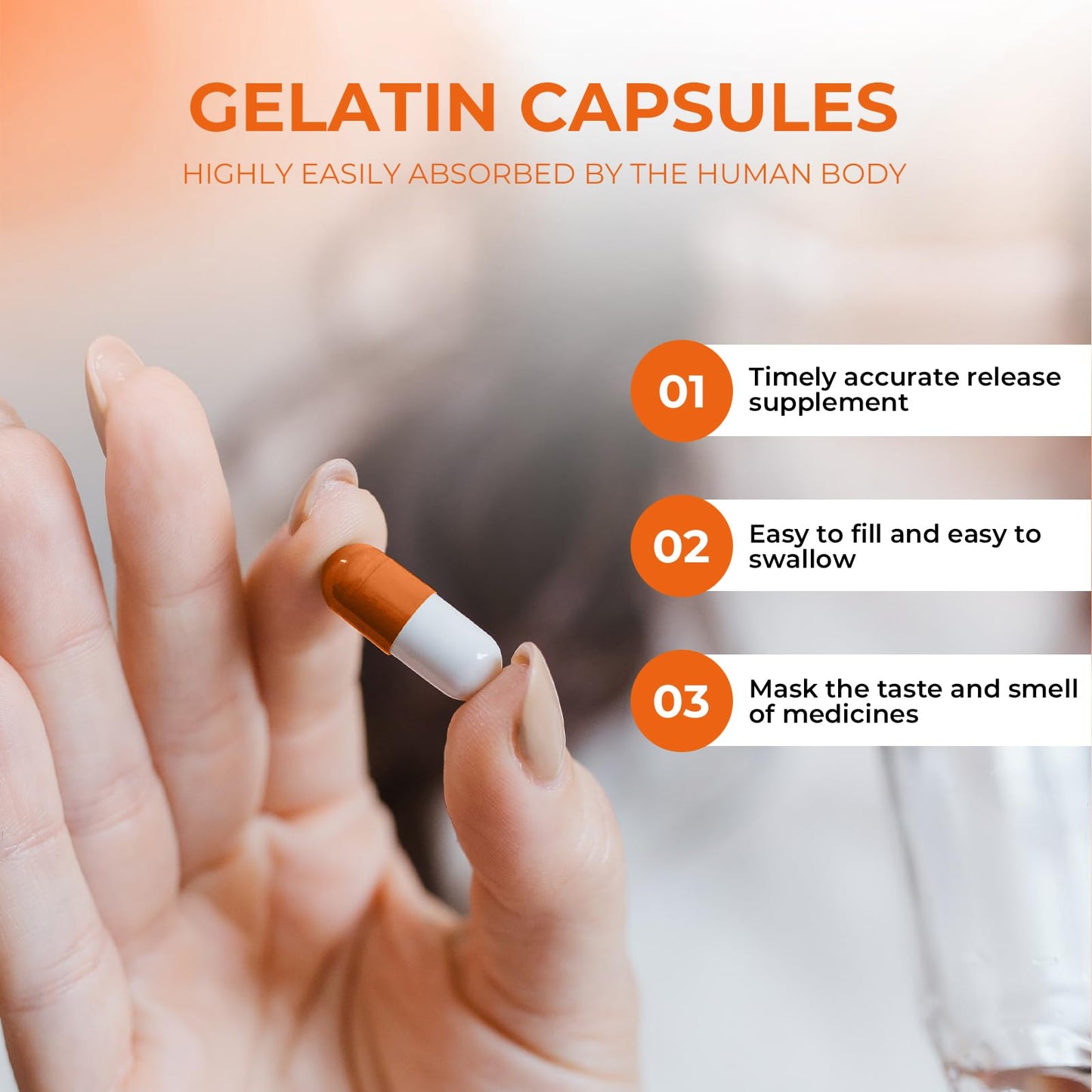 Empty Gelatin Capsules Size 3 – 100 Count | Clear Small Gel Caps for DIY Filling