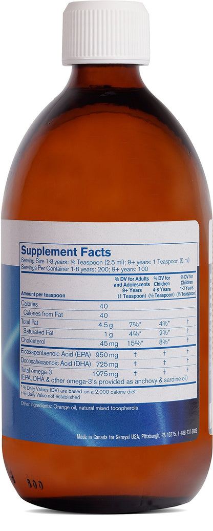 Pharmax Finest Pure Fish Oil with Essential Oil of Orange | Supports Bone, Brain & Cardiovascular Health | 16.9 fl oz