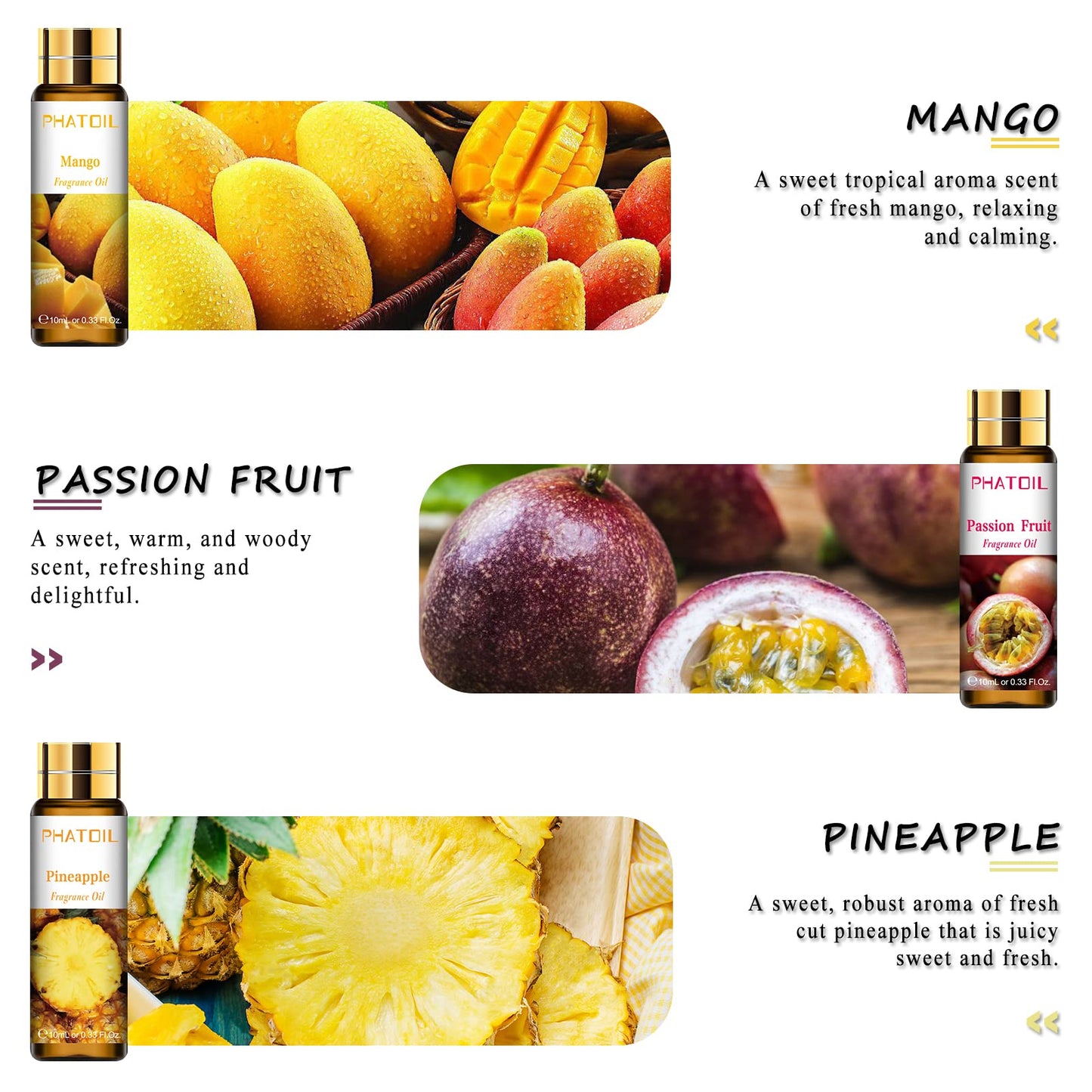 PHATOIL 9-Piece Fruity Essential Oils Gift Set | 10ml Fragrance Oils for Diffusers, Soap & DIY