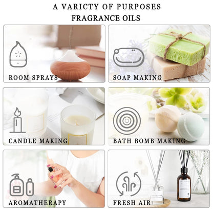 PHATOIL 9-Piece Fruity Essential Oils Gift Set | 10ml Fragrance Oils for Diffusers, Soap & DIY