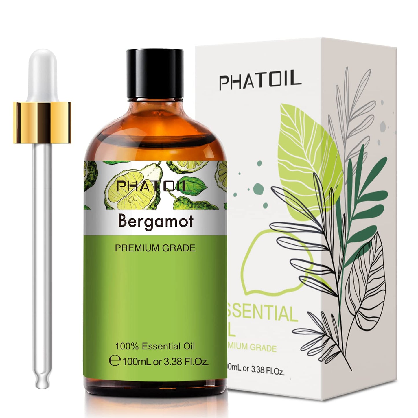 PHATOIL Bergamot Essential Oil 100ml – Aromatherapy, Diffusers, DIY Candles & Soaps