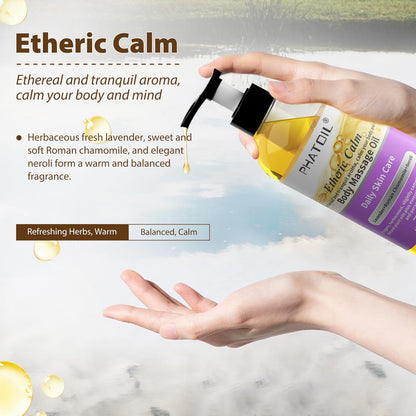 PHATOIL Etheric Calm Body Massage Oil 260 ml – Lavender, Roman Chamomile & Neroli