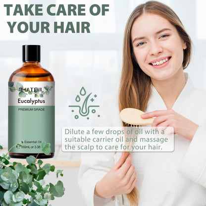 PHATOIL Pure Eucalyptus Essential Oil – 100% Pure Therapeutic Grade, 3.38 Fl Oz (100 ml)