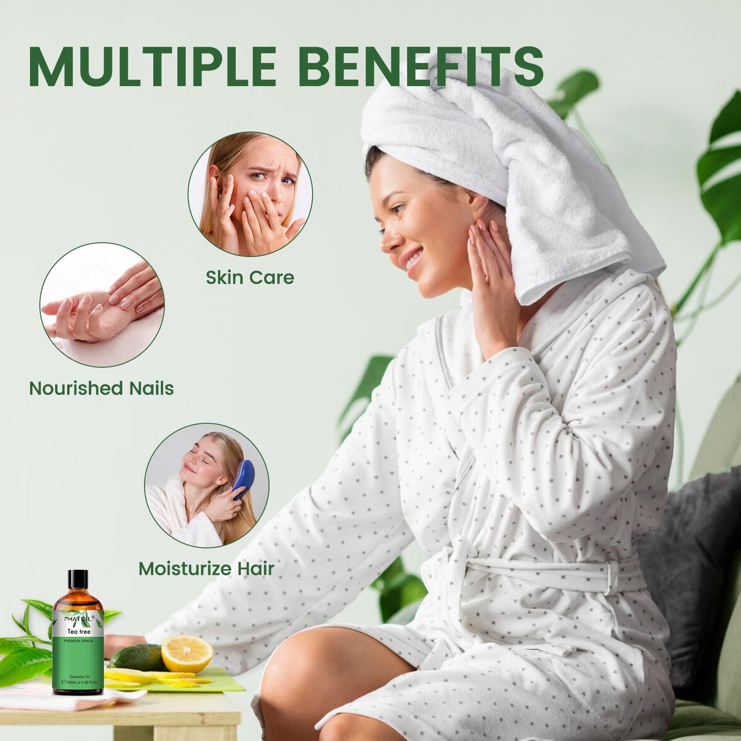 PHATOIL Pure Tea Tree Essential Oil - 3.38 fl oz | 100% Pure Therapeutic Grade