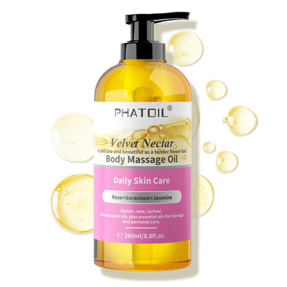 Velvet Nectar Body Massage Oil 260 ml – Rose, Jasmine & Geranium