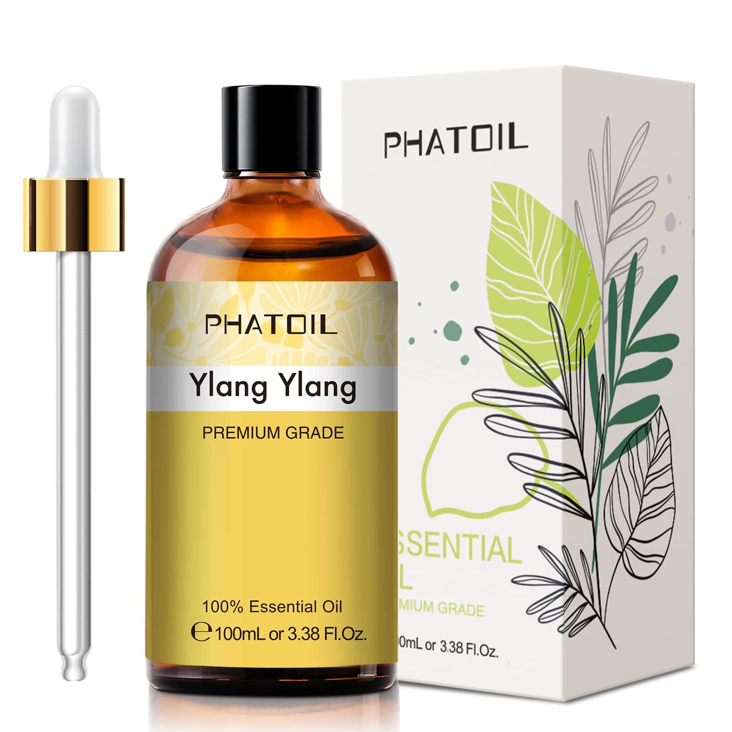 PHATOIL 100ML Ylang Ylang Essential Oil – Premium Essential Oils for Diffuser, Humidifier, Soap & Candle Making
