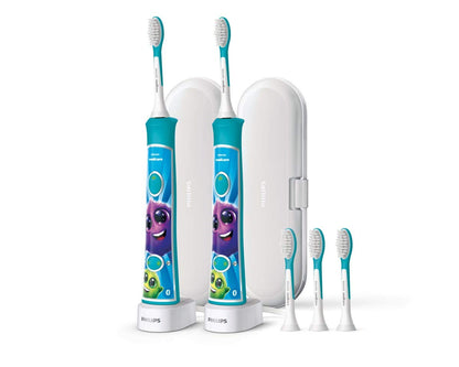 Philips Corded Electric Sonicare Kids Rechargeable Toothbrush with Built-in Bluetooth 2-Pack | HX6732/80