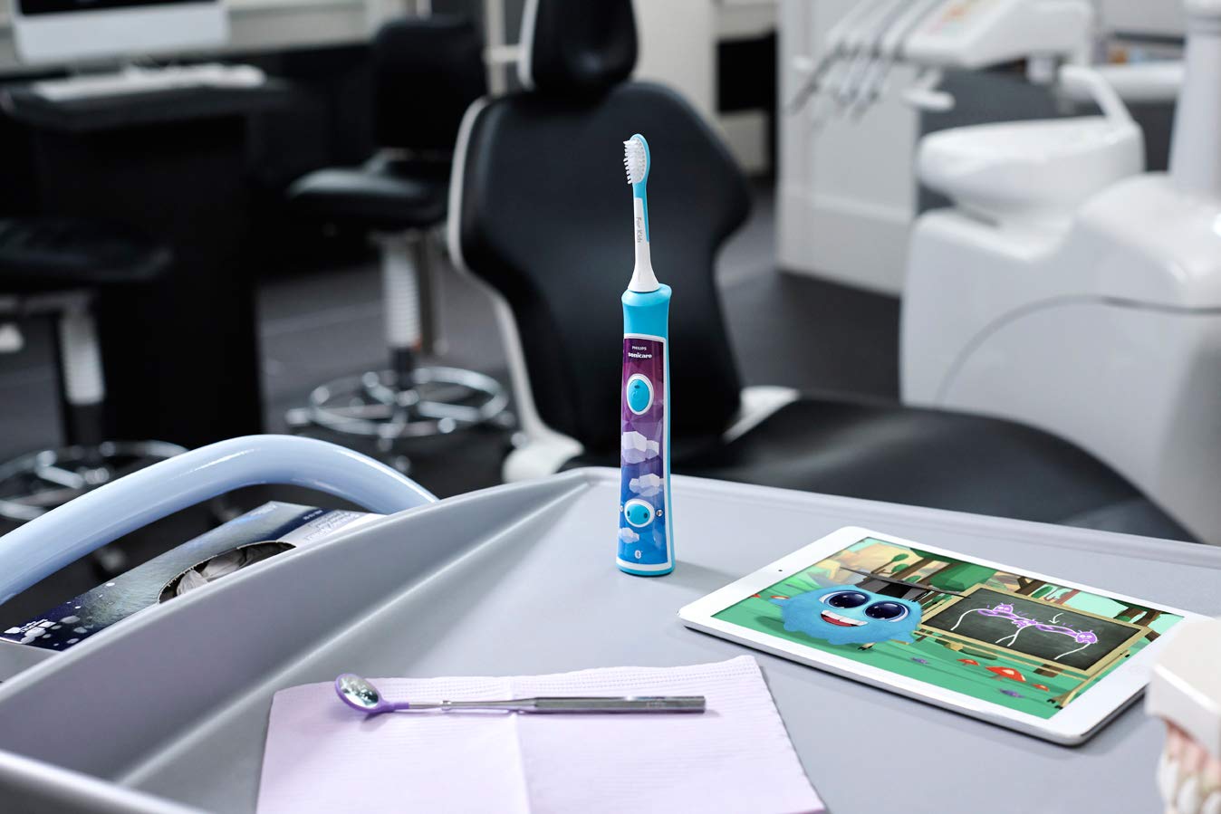 Philips Corded Electric Sonicare Kids Rechargeable Toothbrush with Built-in Bluetooth 2-Pack | HX6732/80
