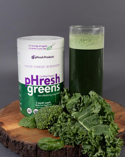 pHresh Greens Raw Alkalizing Superfood Powder – 10 oz – 2 Month Supply – Vegan, Kosher, Gluten Free