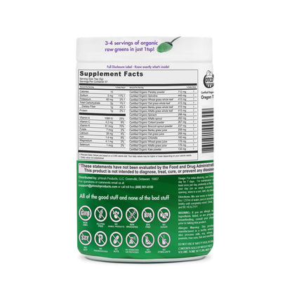 pHresh Greens Raw Alkalizing Superfood Powder – 10 oz – 2 Month Supply – Vegan, Kosher, Gluten Free