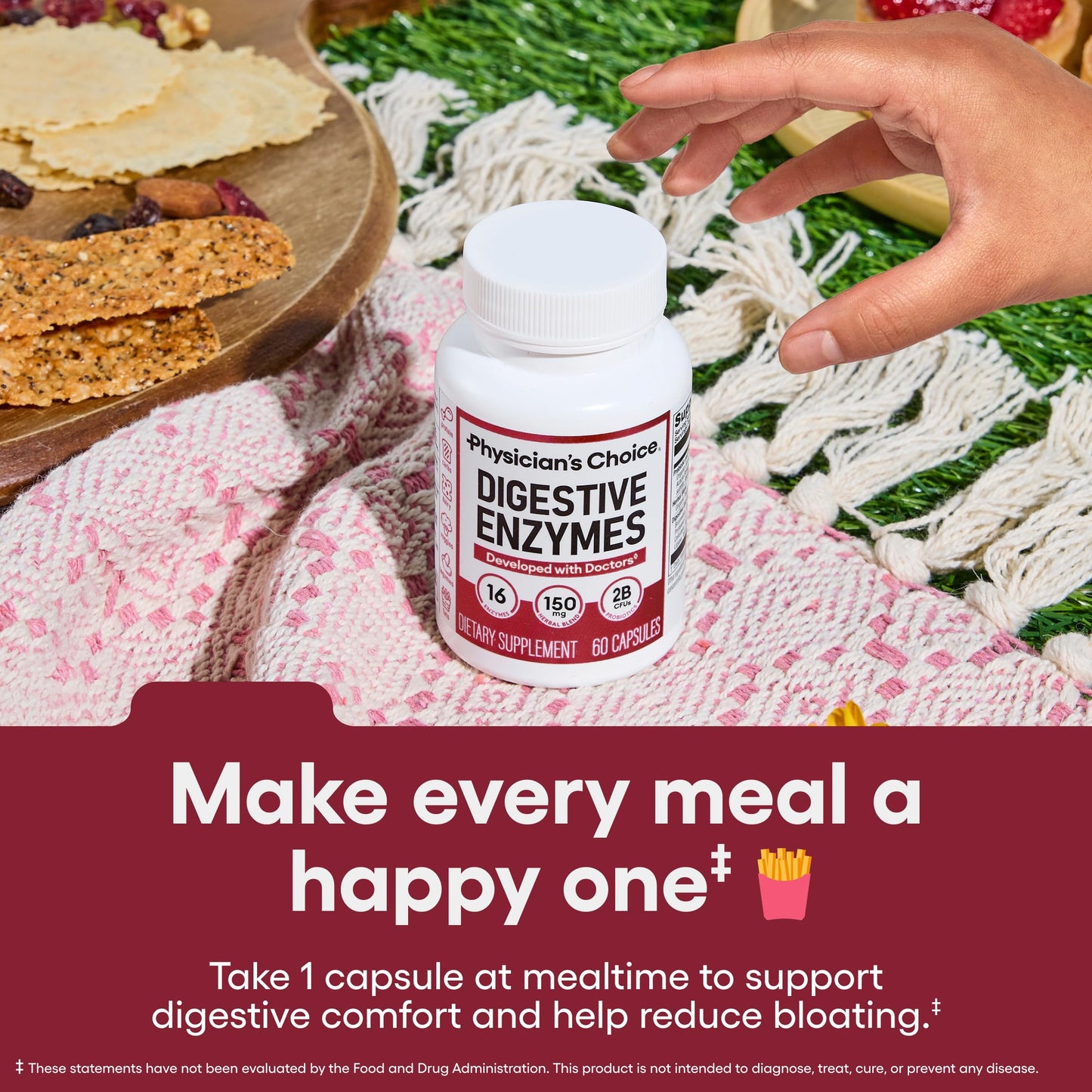 Physician's CHOICE Digestive Enzymes – 16 Enzymes with Organic Prebiotics & Probiotics (180 CT)